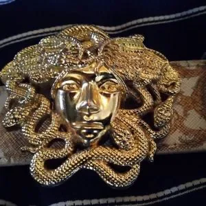 Versace | Accessories | Gold Medusa Medallion Versace Cream 